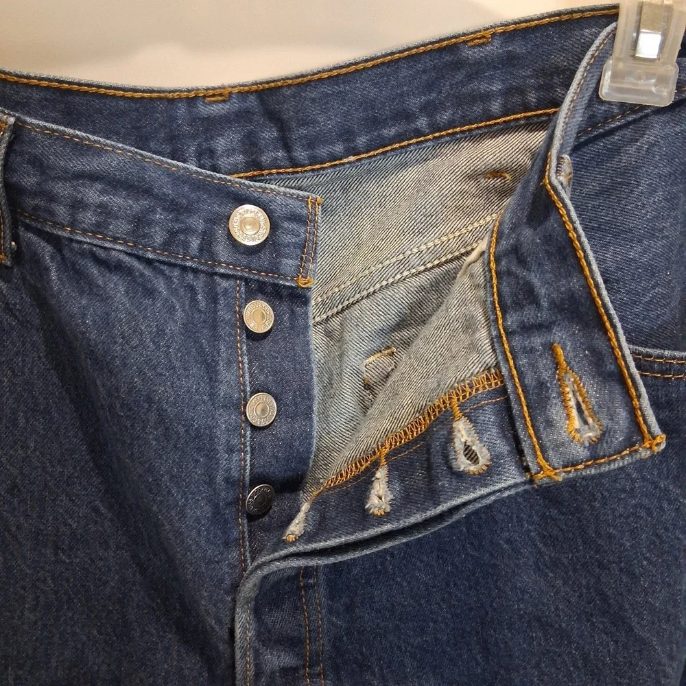 Levis 501 0000 Mens 40x32 Original Rigid Straight Fit Denim Jeans Dark Wash 2010